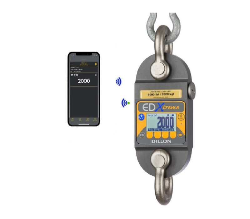 EDXtreme Blue Heavy Duty digitales Kraftmessgerät mit integriertem Display und Bluetooth-Ausgang