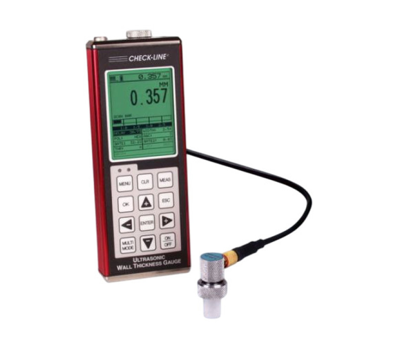 Checkline Europe's TI-PVX-5507 Ultraschall-Wanddickenmessgerät mit T-402-5507 Verzögerungsleitungssonde