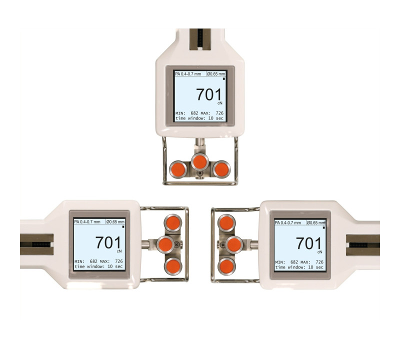 Displaydrehung auf 0°, 90°, 180° und 270° beim Zugspannungsmesser DTXB
