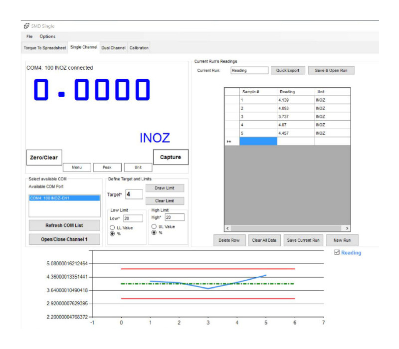 SMD-SC Drehmomentanalyse Software für Datenerfassung und Auswertung