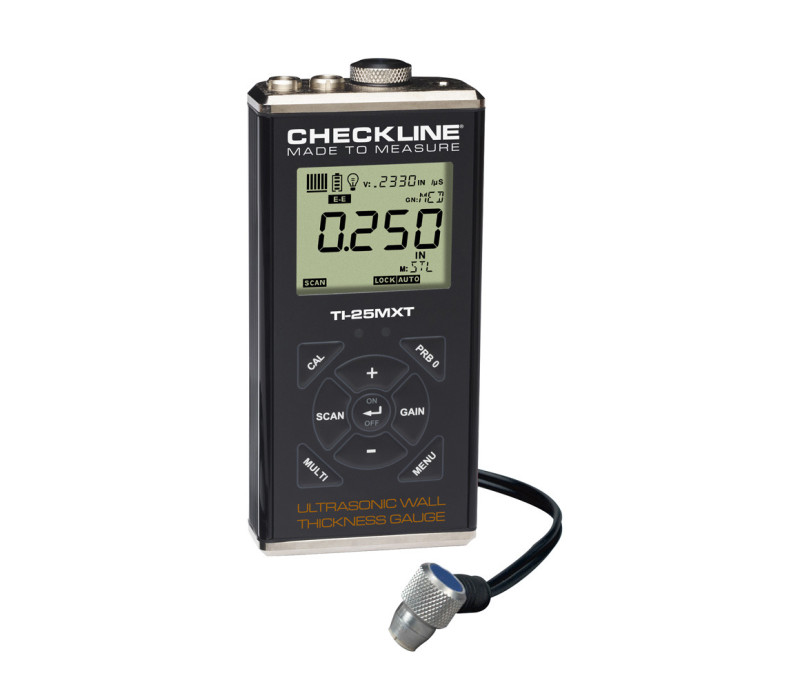 TI-25MXT: Wanddickenmessgerät mit Puls-Echo- und Echo-Echo-Messmodi (durch Farbe hindurch).