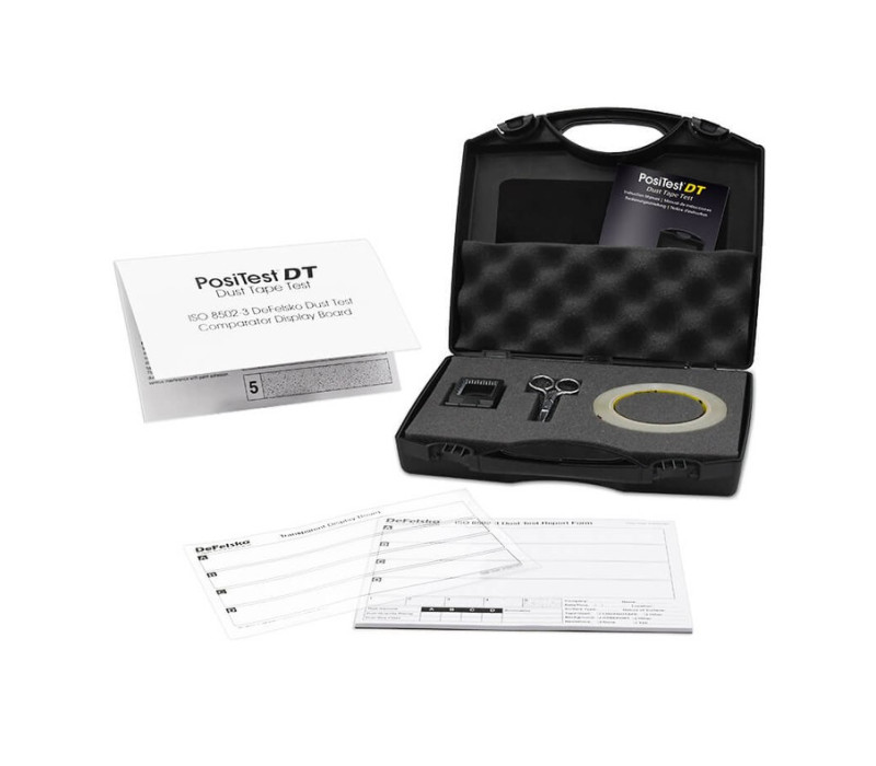 Staubtest-Kit PosiTest DT mit Dust Test Comparator, Anzeigetafeln, Berichtsformularen und Koffer
